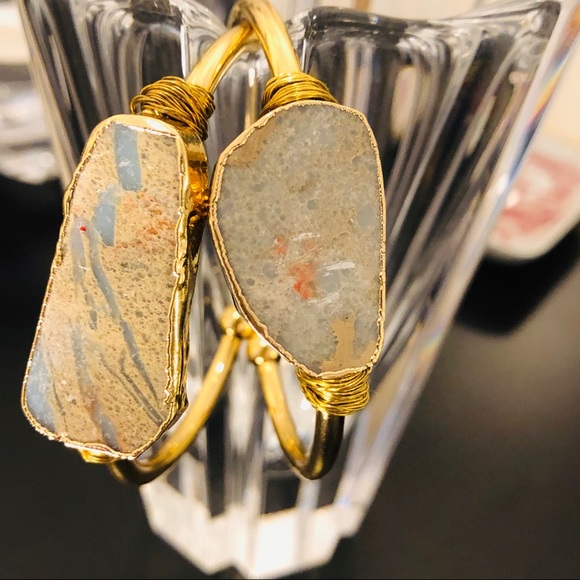 Raw Jasper Sea Sediment 14K Gold Bracelet 5⭐️ - Picture 2 of 8